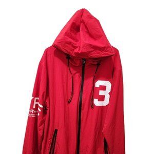 Red Jacket Copper Rivet Zip Up Urban windbreaker Jacket Perforated HYPE PREOWNED